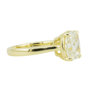 IGI Lab 2.46ctw Elongated Cushion Cut Solitaire Diamond F/VS1 Engagement Ring in 14K Yellow Gold - Size 7