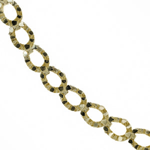 13.5mm Wide Nugget Horseshoe Link 7.5" Bracelet in 14K Yellow Gold