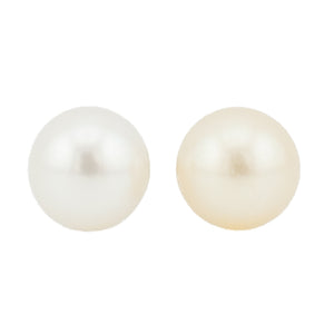7mm Pearl Solitaire Earrings in 14K White Gold - 1.4 Grams