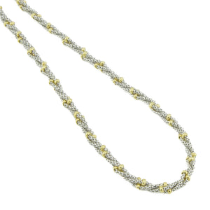 17" Twisted Beaded Fashion Chain in 14K Two-Tone Gold - 20.1 Grams