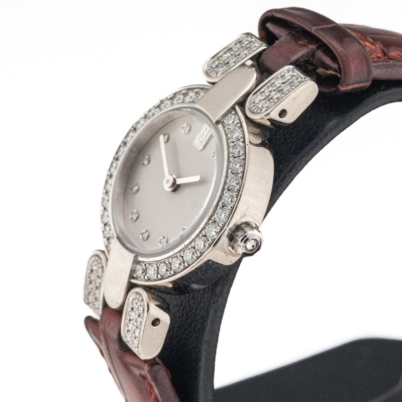 Harry Winston Retired Women's 18K White Gold 0.88ctw Diamond Dial & Bezel Watch