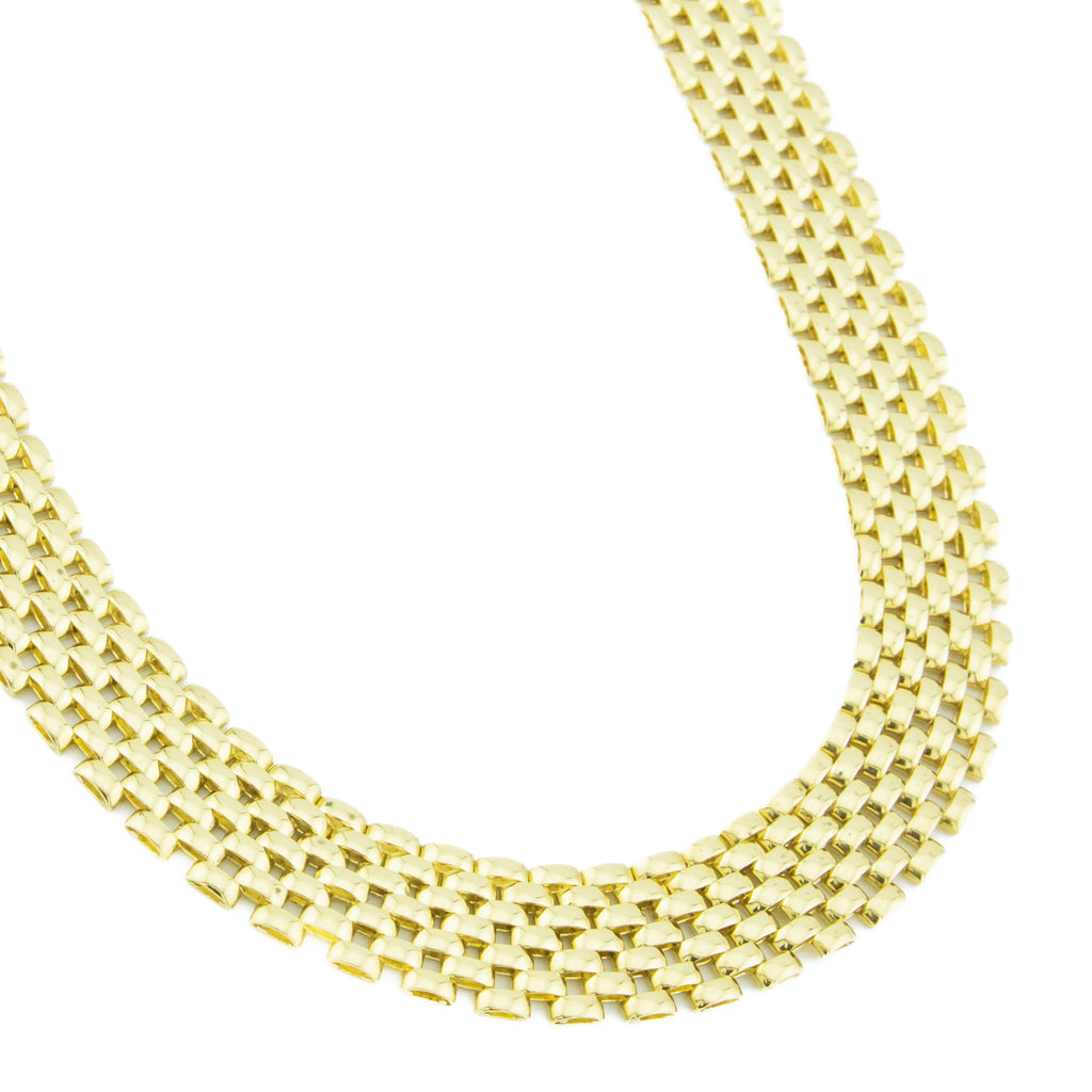 14mm Wide Panther 16" Necklace in 18K Yellow Gold - 52.5 Grams