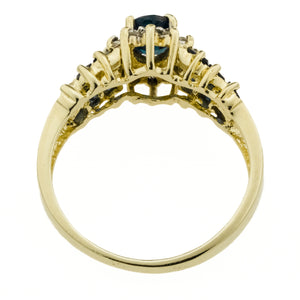 1.12ctw Sapphire and 0.12ctw Diamond Accents Ring in 10K Yellow Gold - Size 6