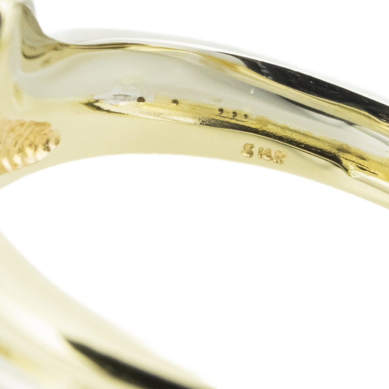 0.53ctw Round Brilliant Diamond Accented Fashion Ring in 14K Two-Tone Gold - Size 9.5