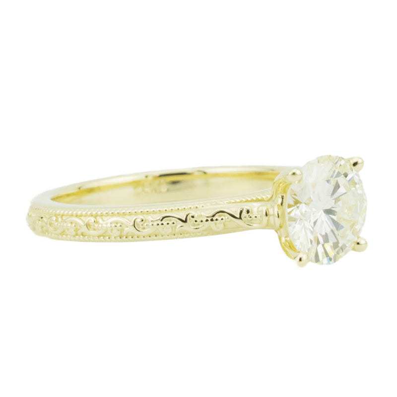 1.25ctw Round Diamond L/SI1 Solitaire Engagement Ring in 14K Yellow Gold - Size 6.75
