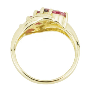 0.55ctw Marquise Ruby Accented Ring in 14K Yellow Gold - Size 4.5