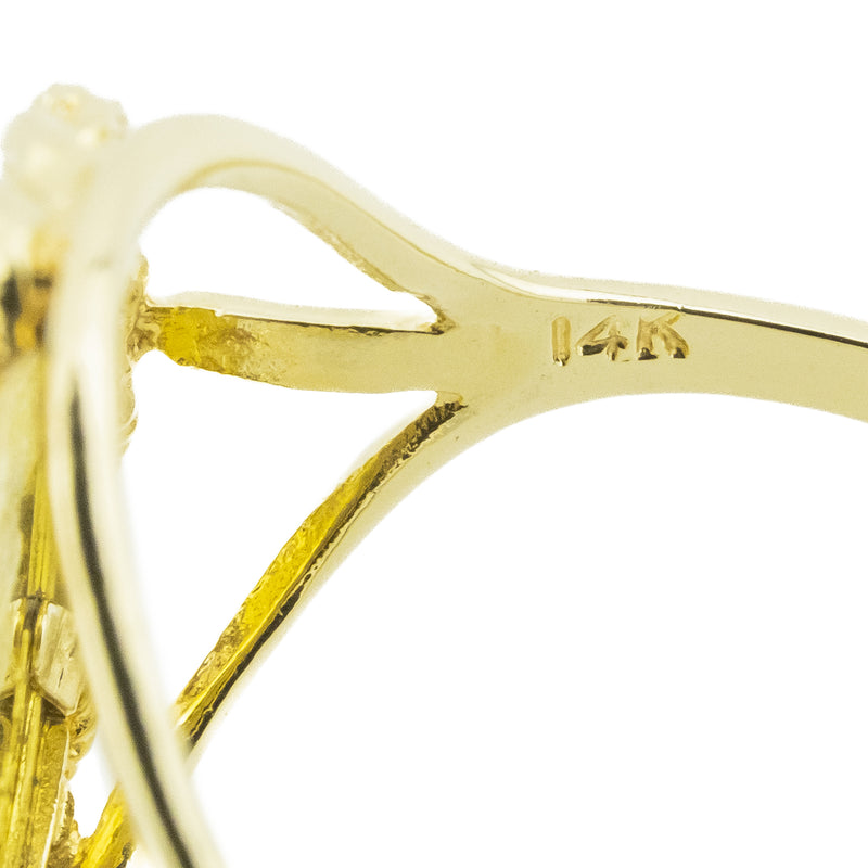 1988 Chinese Gold Panda Coin Ring in 0.999 and 14K Yellow Gold -Size 9