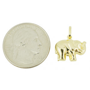 Gold Elephant Pendant in 14K Yellow Gold - 1.4 Grams