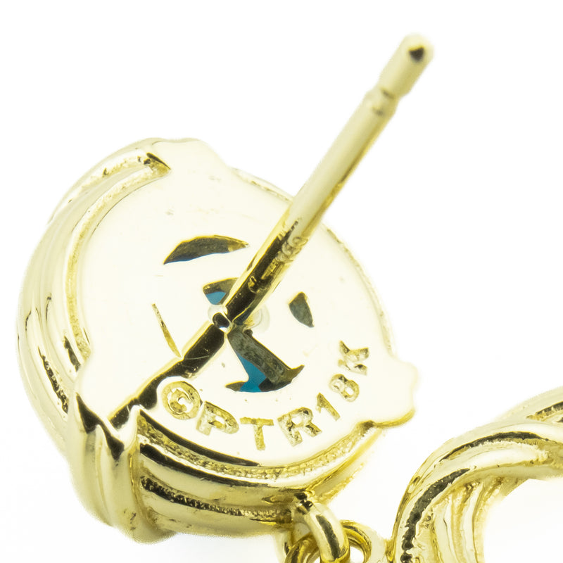 Peter Thomas Roth Blue Topaz Solitaire Gemstone Earrings in 18K Yellow Gold