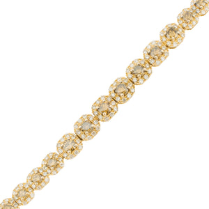 3.00ctw Brown and White Round Diamond 7.25" Tennis Bracelet in 14K Rose Gold - 12.5 Grams