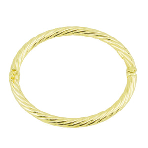 6mm Gold Fashion Bangle 7.25" Bracelet in 18K Yellow Gold - 9.1 Grams