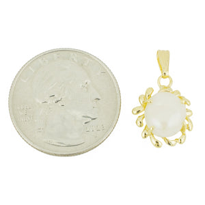 Pearl Pendant in 14K Yellow Gold - 1.7 Grams - Chain Not Included
