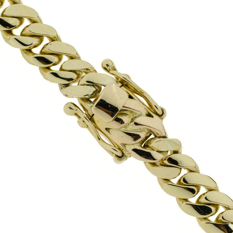 20" Solid Cuban Link Chain in 10K Yellow Gold - 106.4 grams