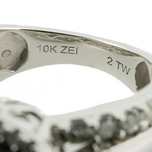 2.50ctw Diamond Cluster Fashion Ring in 10K White Gold - Size 6