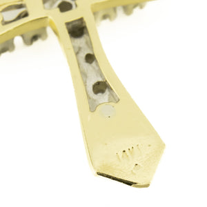 0.25ctw Diamond Accented Religious Cross Pendant in 14K Two-Tone Gold