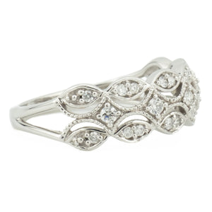 0.30ctw Diamond Accented Lady's Wedding Band in 10K White Gold - Size 6.5