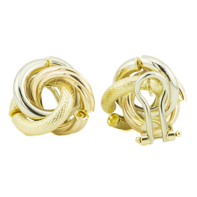 Fashion Gold Earrings in 14K Three-Tone Gold 6.2 Grams