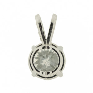 0.80ctw Round Brilliant Diamond Solitaire Pendant in 14K White Gold with 18" Fine Chain in 10K White Gold