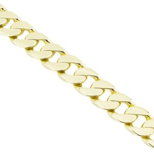 8mm Wide Curb Chain Link 9" Bracelet in 18K Yellow Gold - 40.6 Grams