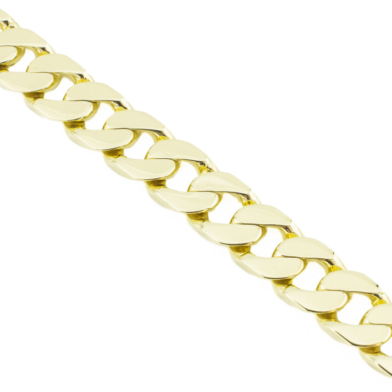 8mm Wide Curb Chain Link 9" Bracelet in 18K Yellow Gold - 40.6 Grams