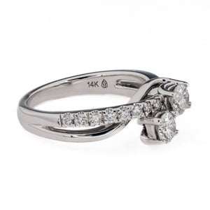 0.66ctw Two Stone & Accented Diamond Ever Us Engagement Ring in 14K White Gold