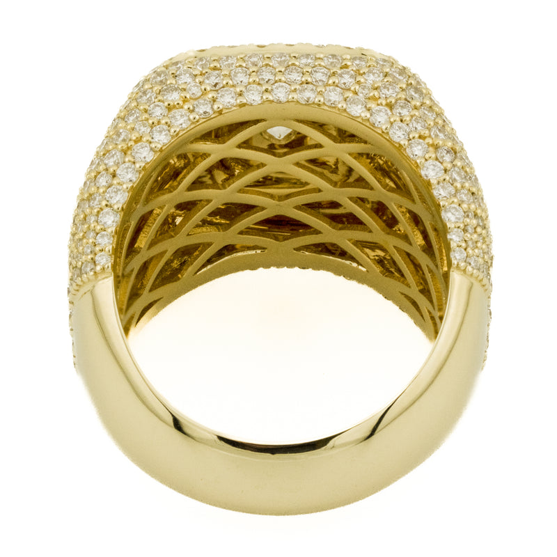 7.4ctw Gent's Diamond Cluster Ring in 14K Yellow Gold - Size 10