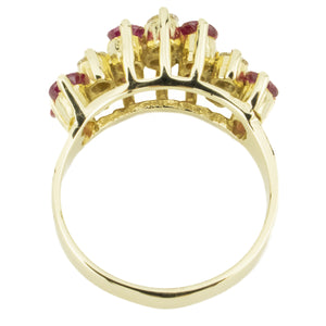 1.18ctw Natural Ruby & 0.42ctw Diamond Accents Ring in 14KYG- Size 6