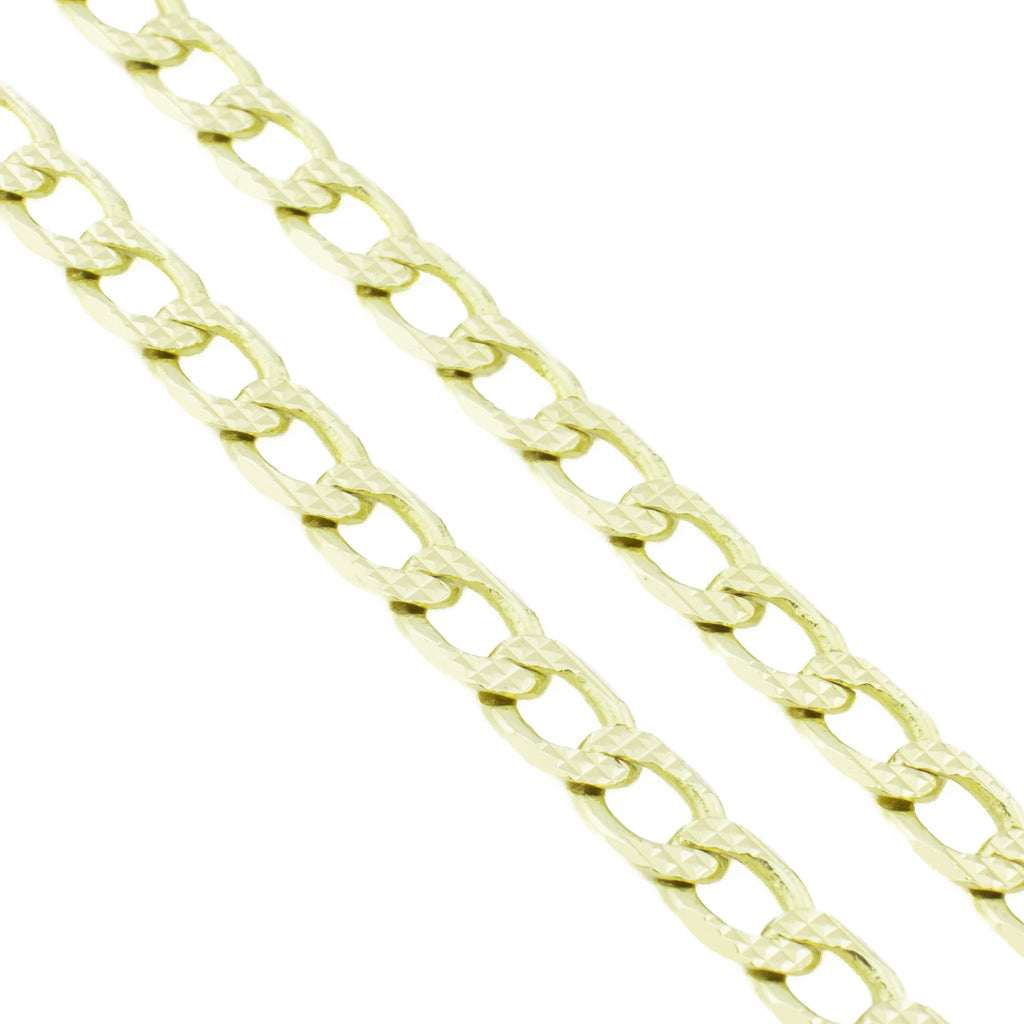 6mm Wide Curb Link 22" Chain in 14K Yellow Gold - 28.9grams