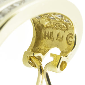 1.00ctw Round Diamond Accented Omega Back Earrings in 14K Yellow Gold