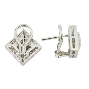 1.00ctw Diamond Accented Omega Back Earrings in 14K White Gold