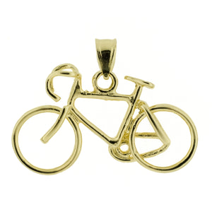 Gold Bicycle Pendant in 14K Yellow Gold - 2.8 grams