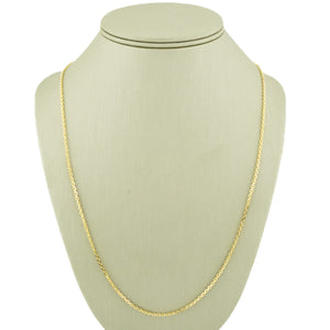 1.9mm Wide Fancy Cable Chain Necklace 24" in 18K Yellow Gold - 11g