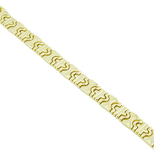 12mm Wide Fashion Gold Chain 7" Bracelet in 14K Yellow Gold - 27.9 grams