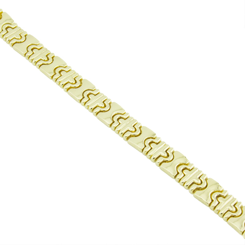 12mm Wide Fashion Gold Chain 7" Bracelet in 14K Yellow Gold - 27.9 grams
