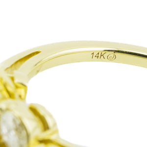 GIA 1.00ctw Marquise D/VS2 Diamond & Accented Engagement Ring in 14K Yellow Gold - Size 6.5
