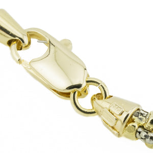 17" Twisted Beaded Fashion Chain in 14K Two-Tone Gold - 20.1 Grams