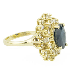 3.13ctw Oval Sapphire & Diamond Accented Gemstone Ring in 14K Yellow Gold - 5.75