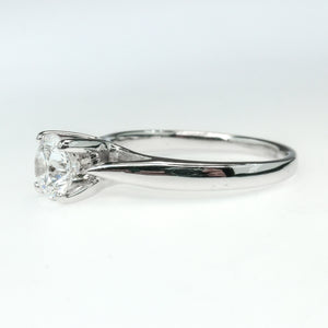 GIA 1.00ct Round Cut Diamond Solitaire Engagement Ring in 14K White Gold