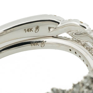 0.50tw Pear Diamond w/ 1.5ctw Diamond Accented Bridal Wedding Set in 14K White Gold - Size 7
