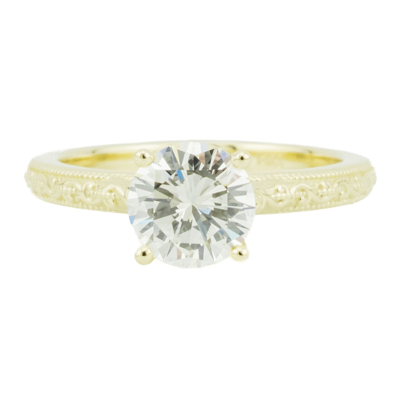 1.25ctw Round Diamond L/SI1 Solitaire Engagement Ring in 14K Yellow Gold - Size 6.75