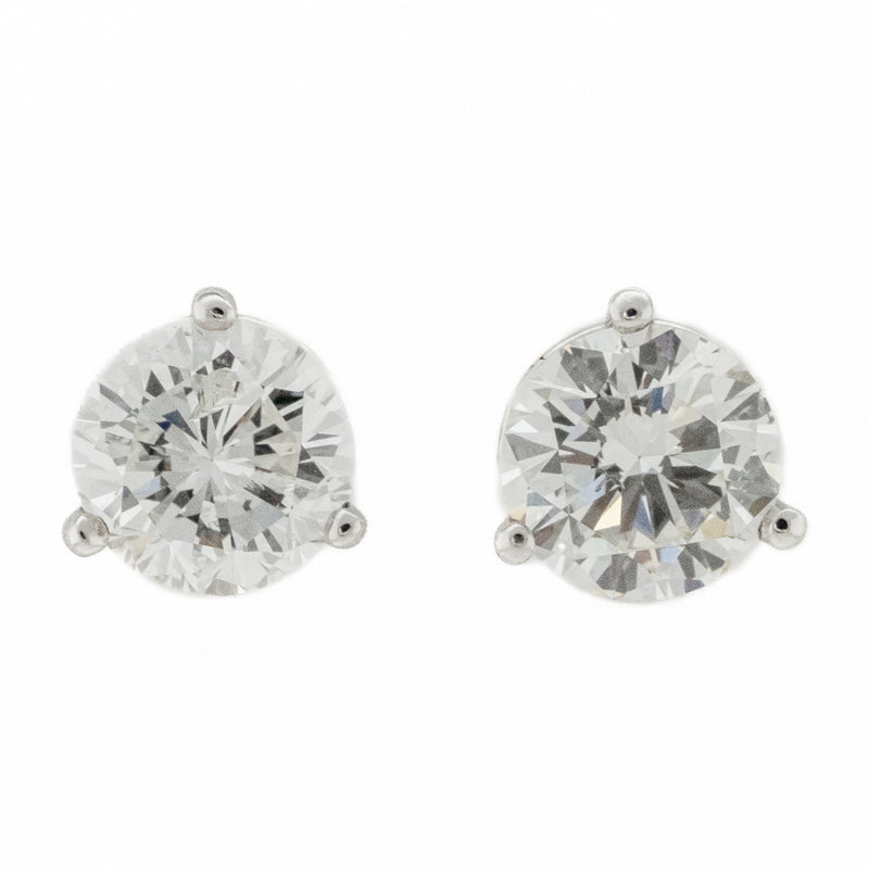 1.80ctw Round Diamond I/SI2 Solitaire Stud Earrings in 14K White Gold