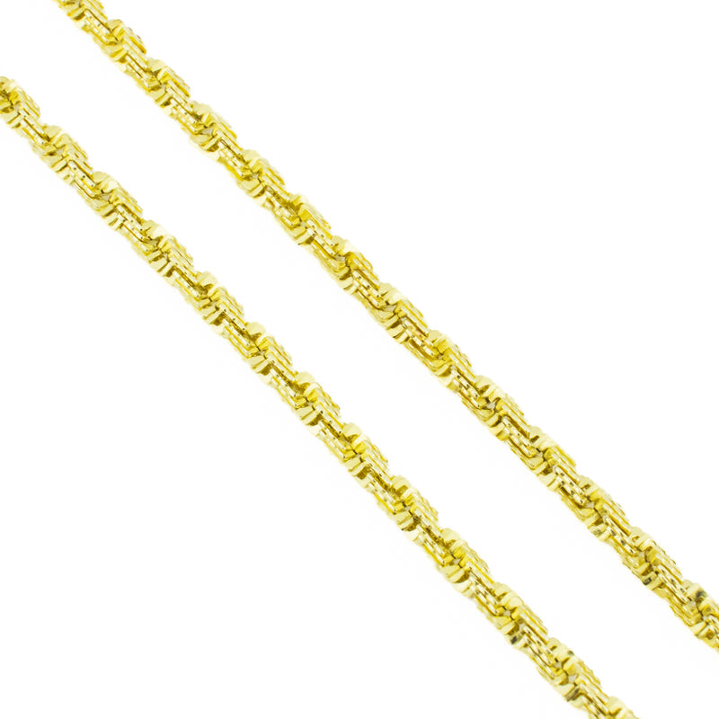 2.7mm Wide Fancy Rope 18" Chain Necklace in 14K Yellow Gold - 12 Grams