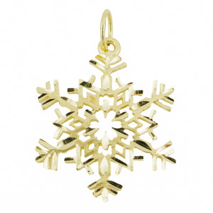 Gold Snowflake Pendant in 14K Yellow Gold - 1.3 Grams