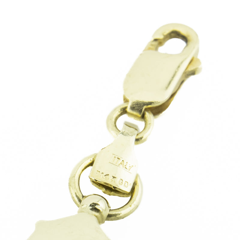 8mm Wide Enamel Ladybug 7" Bracelet in 14K Yellow Gold - 6.6 grams