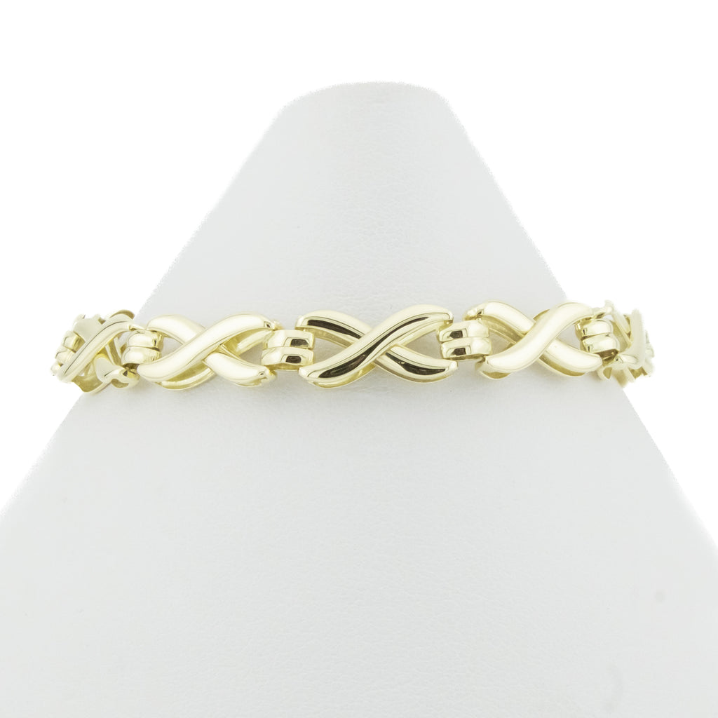 6.5mm Wide Infinity Link 7" Bracelet in 14K Yellow Gold - 11 grams