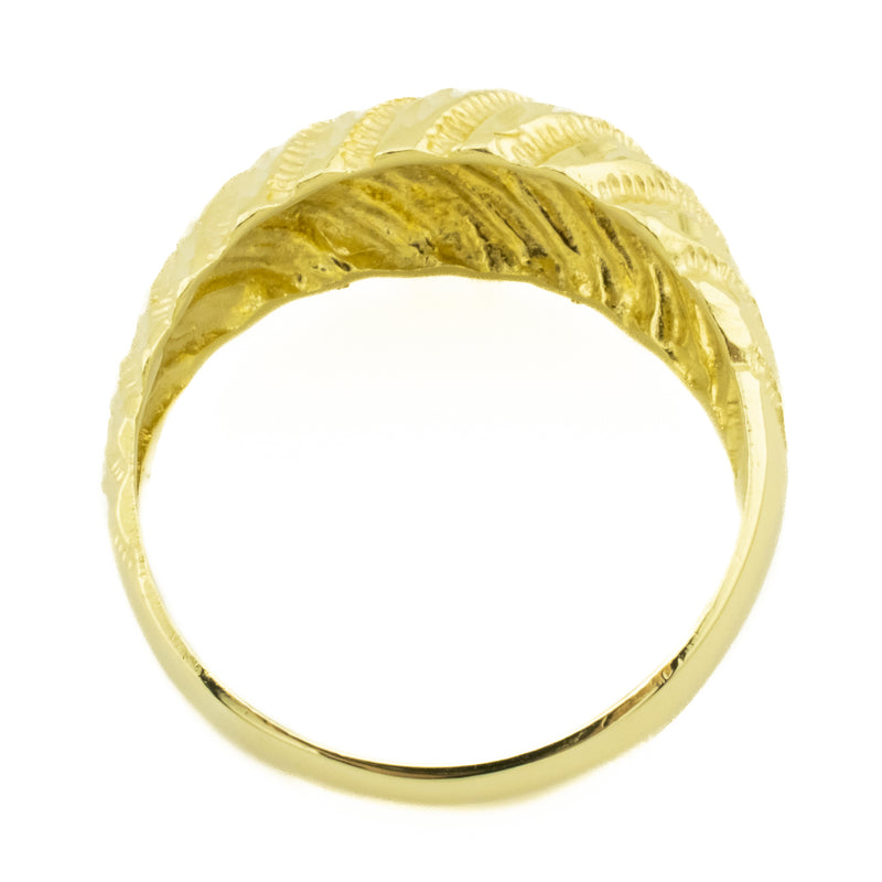 Textured Gold Ring in 18K Yellow Gold - Size 8