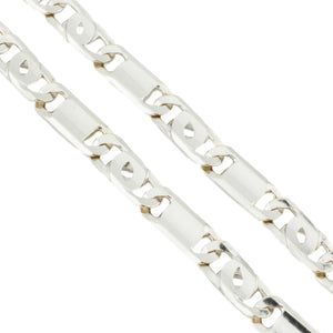 6.5mm Wide Tiger Eye 20" Chain in 14K White Gold - 41.8 Grams