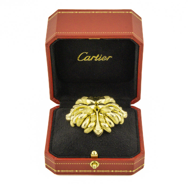 Cartier Chrysanthemum Brooch 18K Yellow Gold - 37 Grams