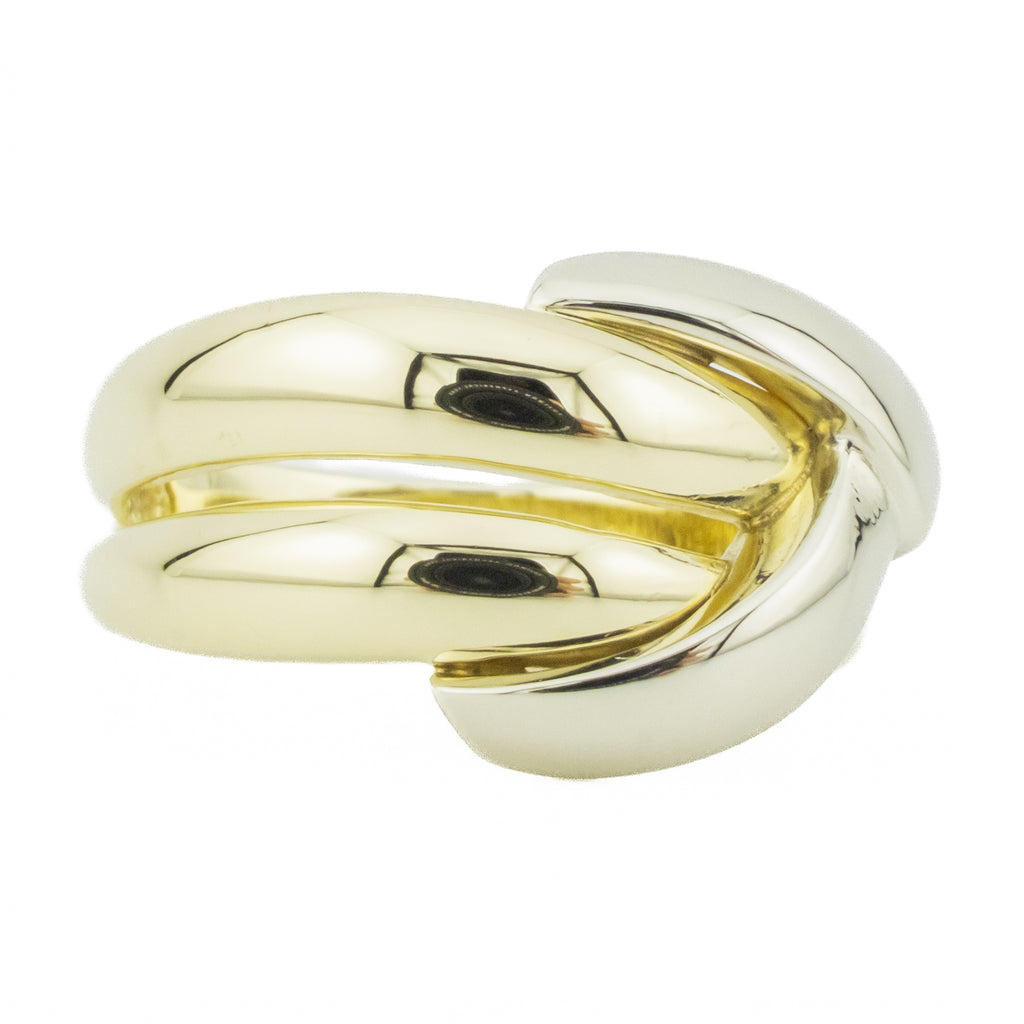 Fashion Gold Ring in 14K Two Tone Gold - Size 6.25