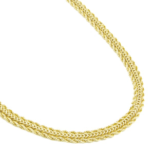 8mm Wide Franco and Rope Fashion Chain Necklace 17" in 18K Yellow Gold - 145.6 Grams
